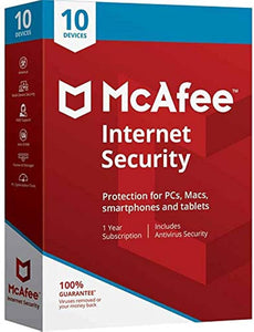 Antivirus McAfee Internet Security 10 Dispositivos 1 año Windows/Mac/Android/iPhone Bind Key