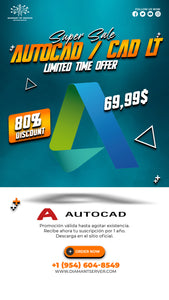 Suscripcion Autodesk Autocad 1 App 1 año / Todas las apps 1 año