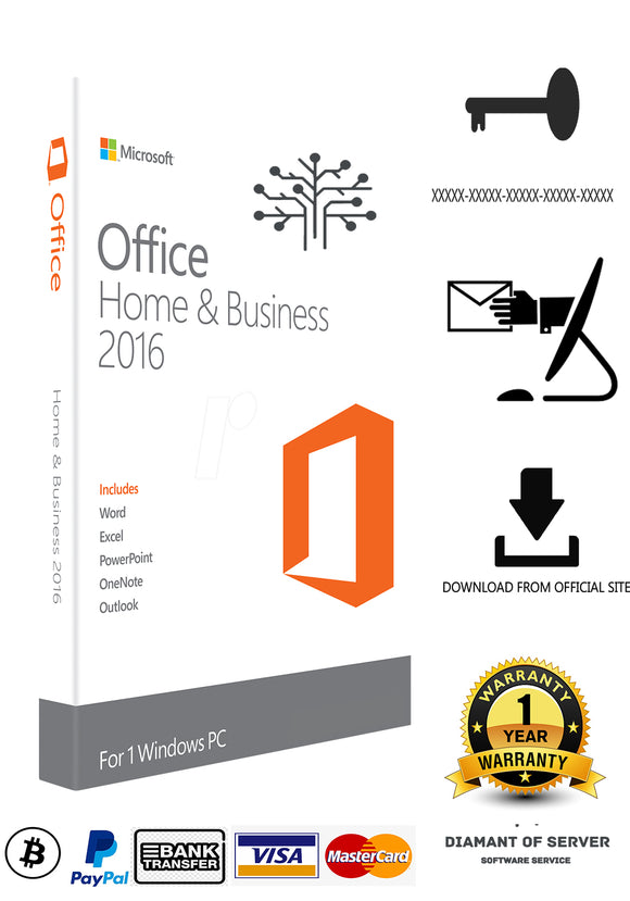 Office 2016 Home And Business Genuine Key Licencia Permanente