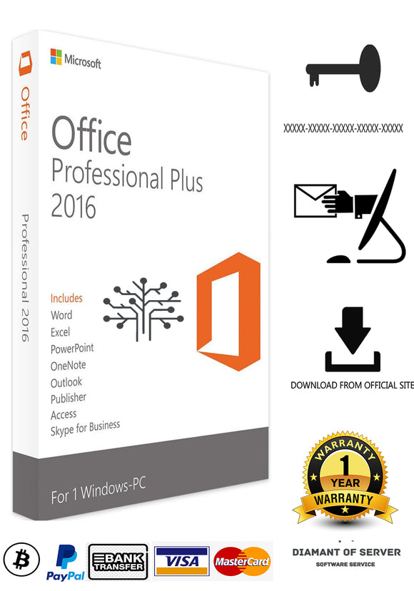 Office 2016 Professional Plus Genuine Key Licencia Permanente